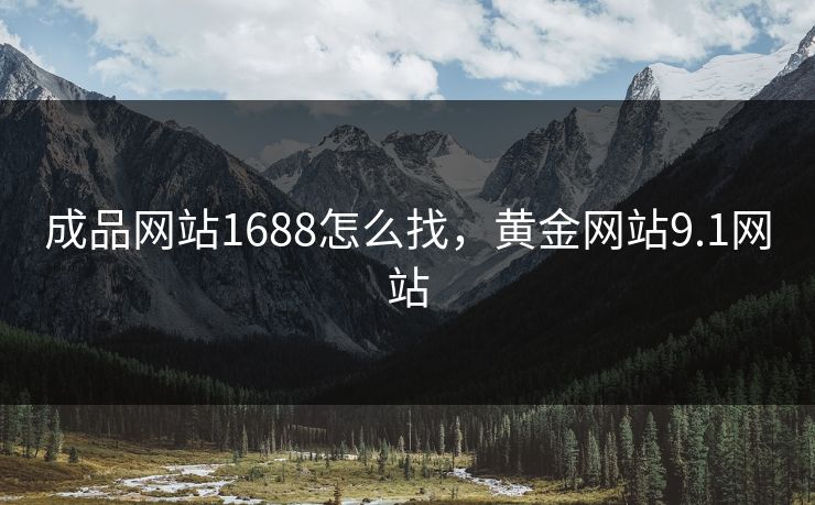 成品网站1688怎么找,黄金网站9.1网站